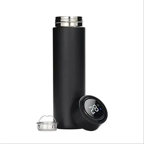 Vacuum Insulated Water Bottle with LED Temperature display – 500ml, Black x (10 packs)