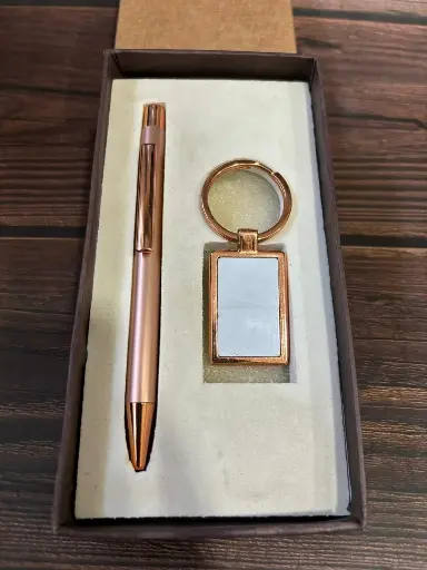 Gold Elegance Pen & Keychain Combo