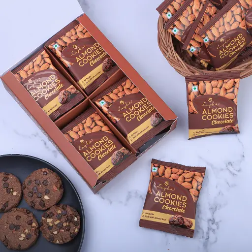 Almond Chocolate Cookies 12 pcs Box (No maida)