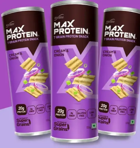 Max Protein Cream & Onion Chips (Pack Of 3)